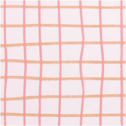 tissu rose à carreaux rico design 100% coton